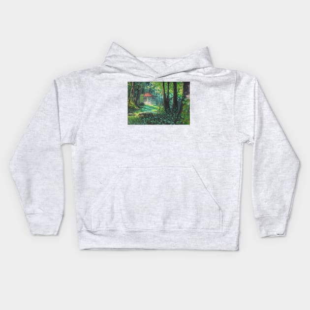 House in the forest Kids Hoodie by MariaCameliaArt